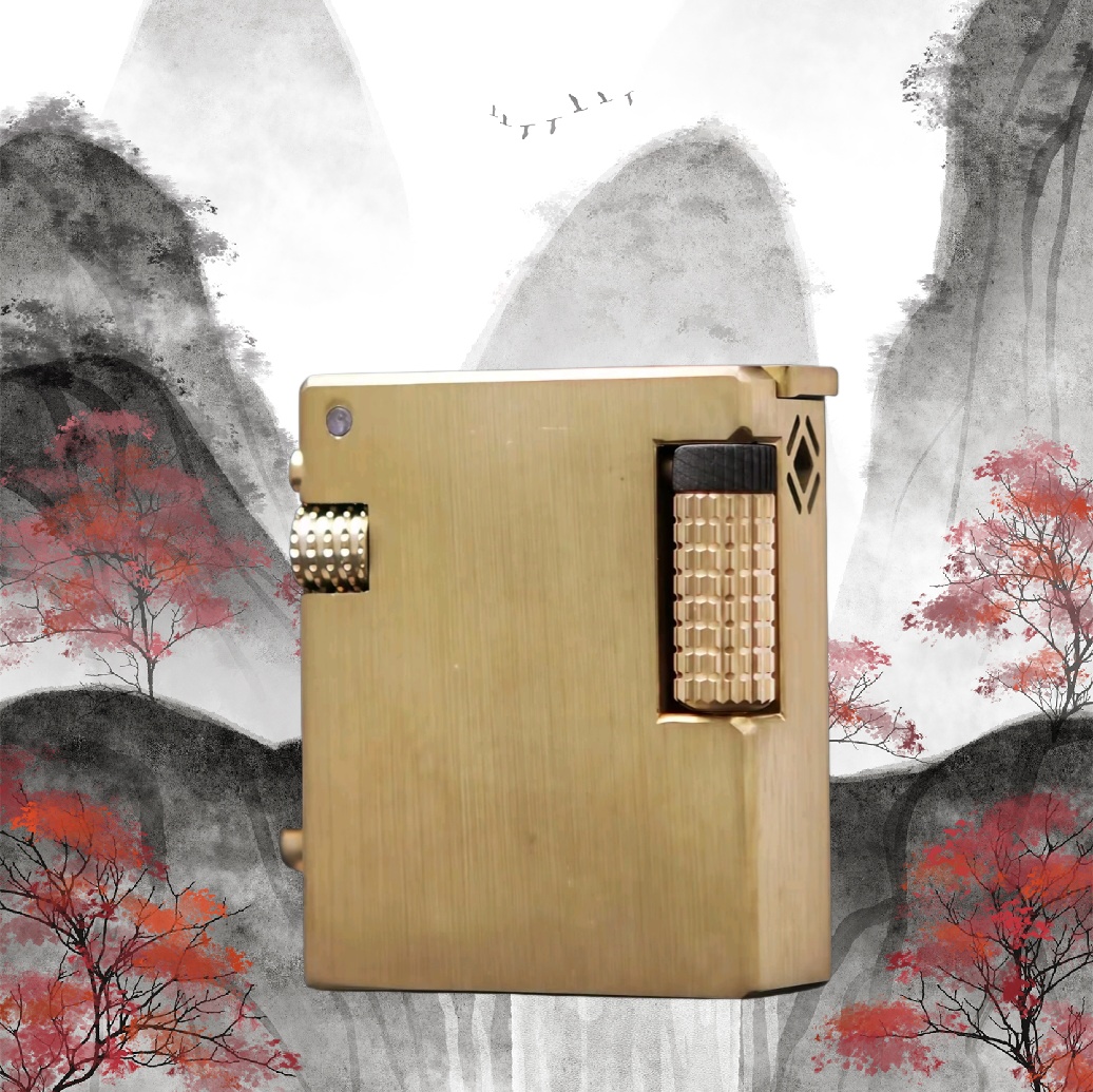 【quercia旗舰店】迷你方砖龙焰一体掏空黄铜激光雕刻煤油打火机