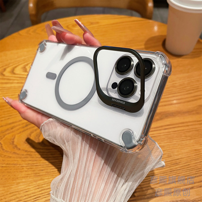 镜头支架适用苹果高透磁吸手机壳