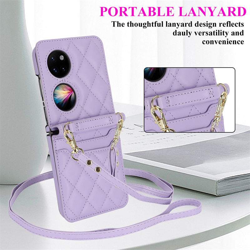 斜挎卡包适用华为pocket s手机壳新款P50pocket宝盒保护套P50Poket小折叠屏防摔pockt钱包外壳pocet皮纹s手提