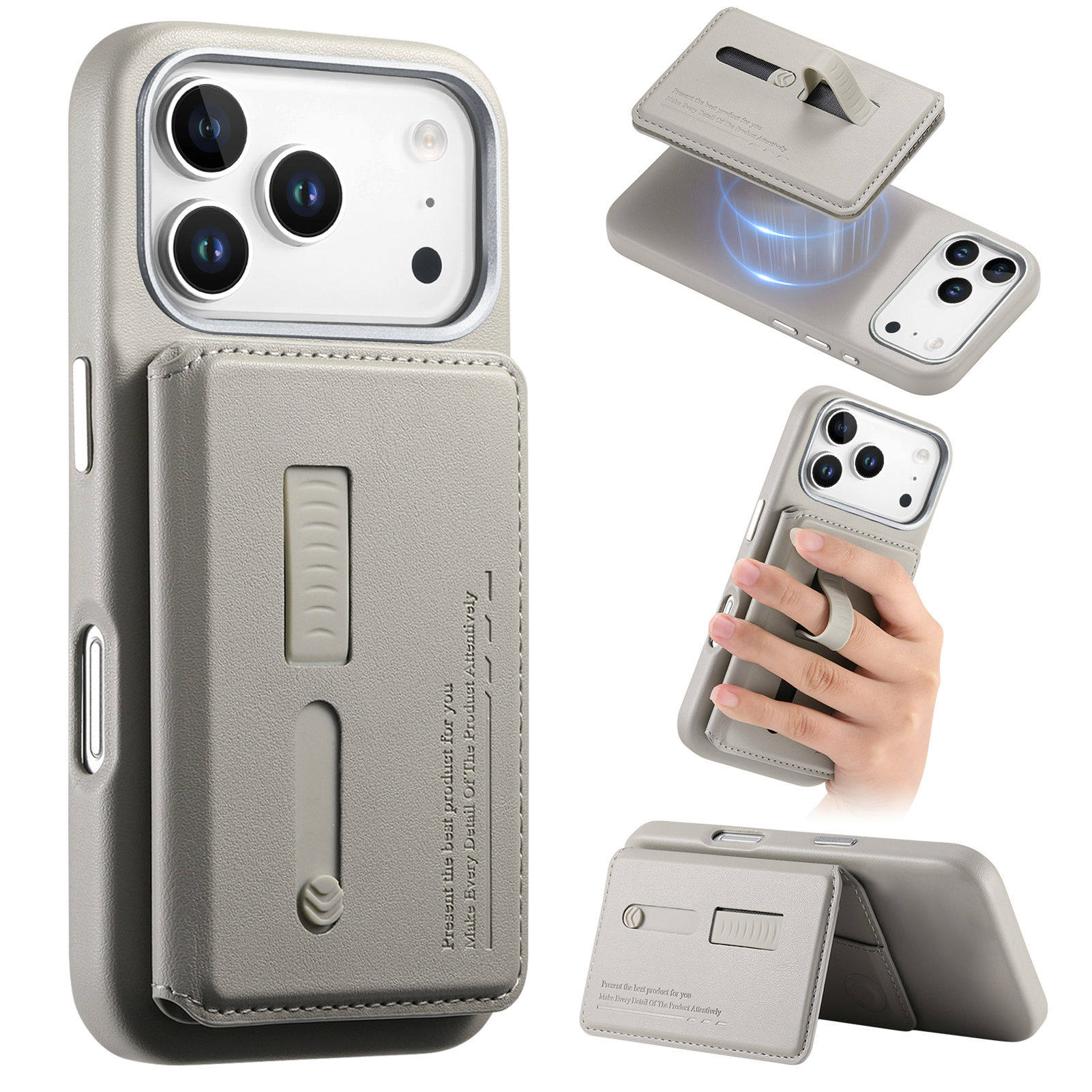 彦熙支架卡包一体适用苹果iphone17promax手机壳16指带15plus左右开13卡槽12可插卡11卡夹14门禁卡16plus卡套