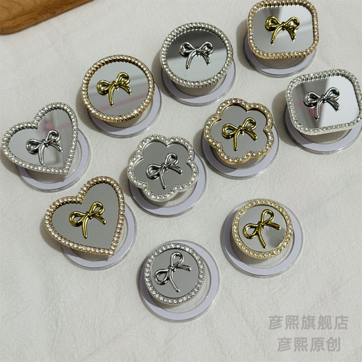 不变形镜子补妆气囊磁吸支架背胶