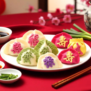 水饺印字福字模具新年过年喜发财刻字花馍饺子皮印章面食制作工具