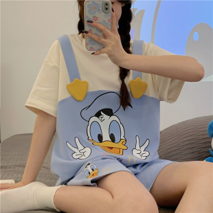 可外穿睡衣夏天女款夏季2026新款纯棉网红风小个子短袖家居服套装