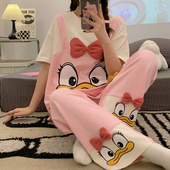 2026新款 长裤 纯棉套装 小个子夏款 家居服 假两件睡衣女夏季 睡裤 短袖