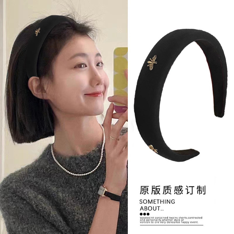 简约小香风！合金红色丝绒发箍！气质百搭高颅顶头箍新年喜庆发饰