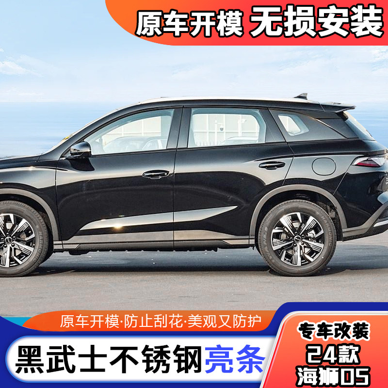 适用比亚迪海狮05车窗饰条不锈钢车窗亮条黑化改装车身门边条装饰