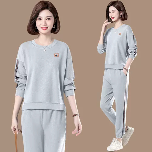 Весенний осенний комплект для отдыха, спортивный костюм для матери, по фигуре, оверсайз, в западном стиле
