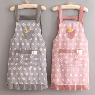 家用做饭厨房公主围裙女帆布透气工作时尚 韩版 新款 围腰上班年轻款