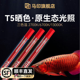 马印鱼缸固色灯龙鱼灯专用烤色发色灯潜水防水三基色6700k水族灯