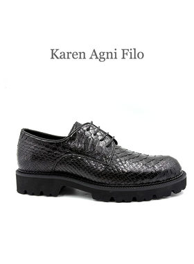 Karen男士蟒蛇皮透气德比鞋