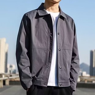 工装 男士 抗皱外套轻熟风青年秋装 翻领夹克2025春秋季 潮流修身
