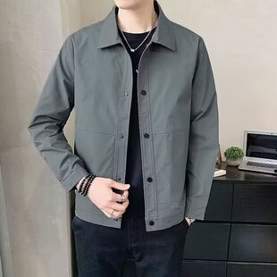 工装 男士 抗皱外套轻熟风青年秋装 翻领夹克2025春秋季 潮流修身