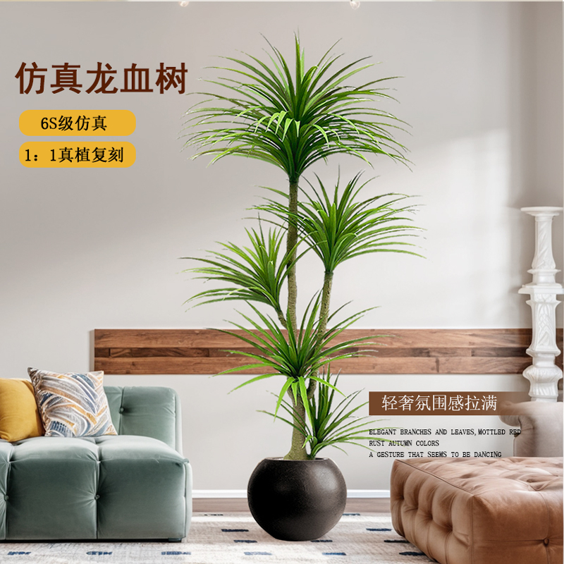 仿真绿植龙血树室内沙发旁装饰