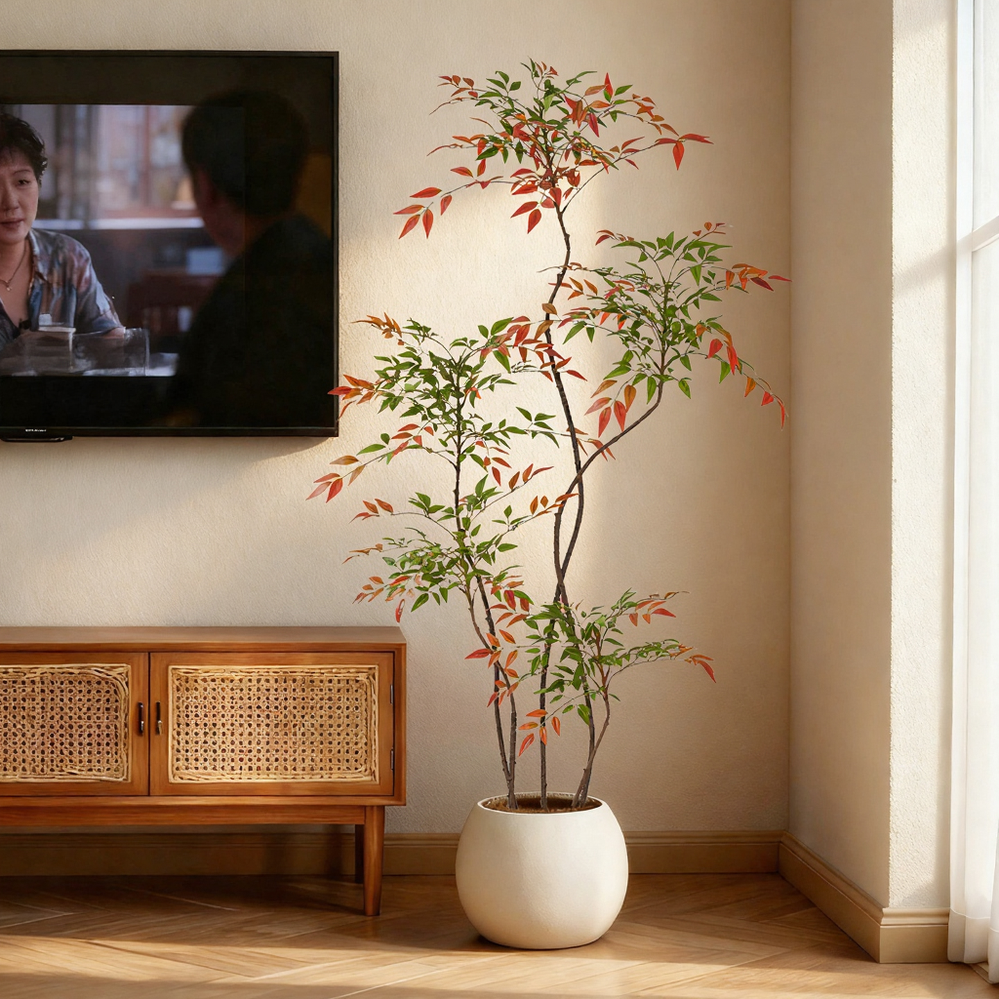 假绿植彩色南天竹室内仿真树