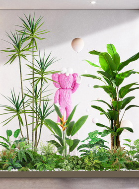 仿真绿植造景组合高仿生植物室内楼梯下景观布置橱窗装饰摆件假树