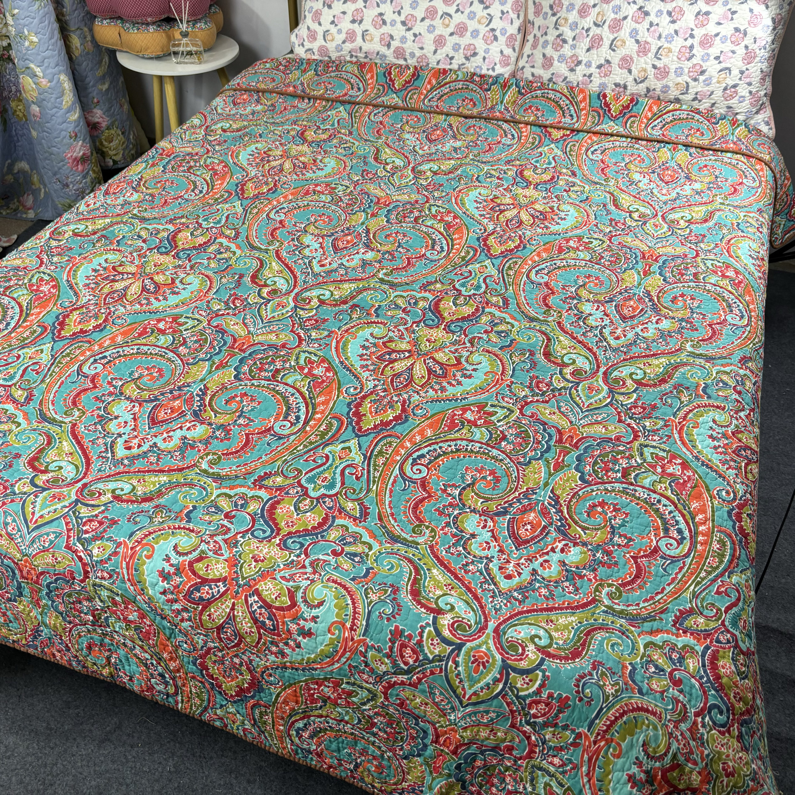 双面纯棉加大床盖加厚床单纯棉夹棉床罩榻榻米垫可水洗机洗