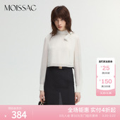 MOISSAC摩萨克秋粘纤蚕丝领部蝴蝶结法式 女 波点衬衫