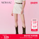 夏季 MOISSAC 摩萨克 米色老花满印提花A字短半裙