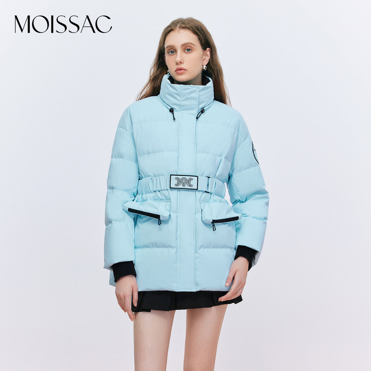 【来了就好】MOISSAC摩萨克冬白鹅绒收腰立领鹅毛羽绒服外套