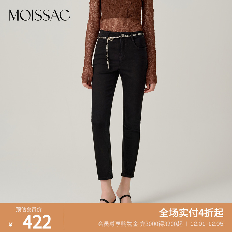 牛仔加绒小脚牛仔裤直筒长裤