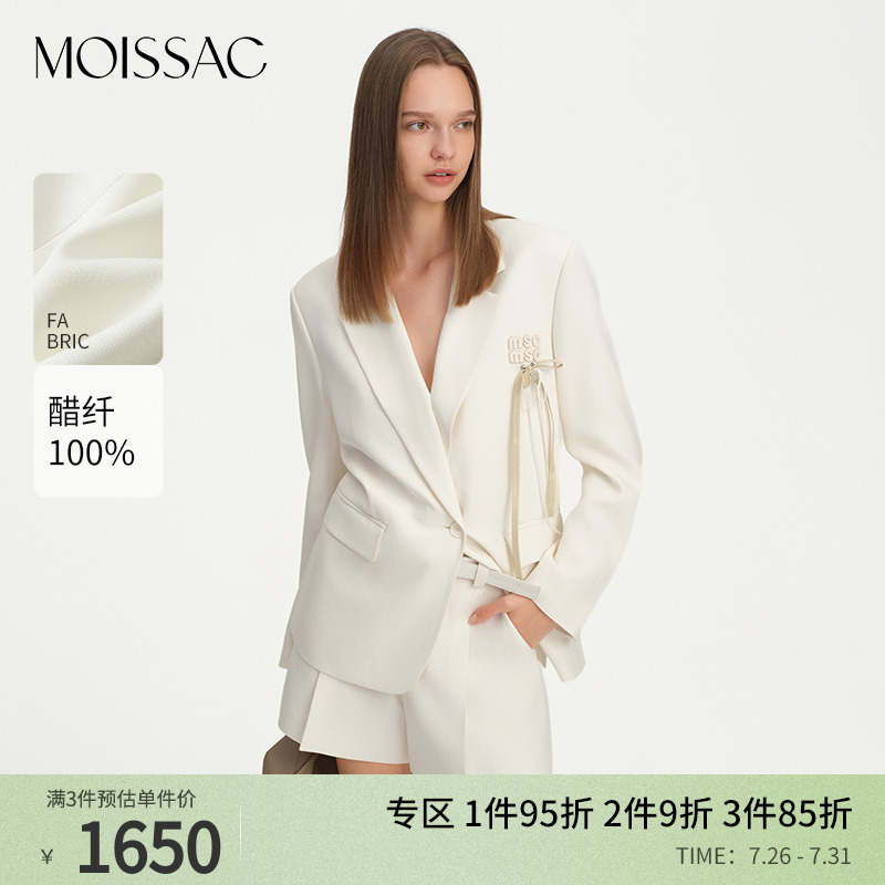 蝴蝶结胸针装饰简约西装外套