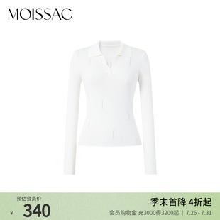 商场同款 女 摩萨克polo领修身 毛针织套头上衣打底衫