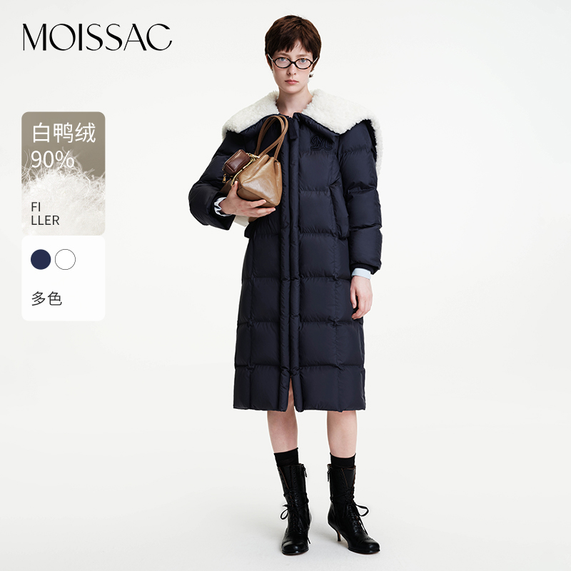 连帽可拉开式长款羽绒外套