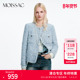 MOISSAC摩萨克秋款 小香风粗花呢正肩圆领纽扣长袖 外套女