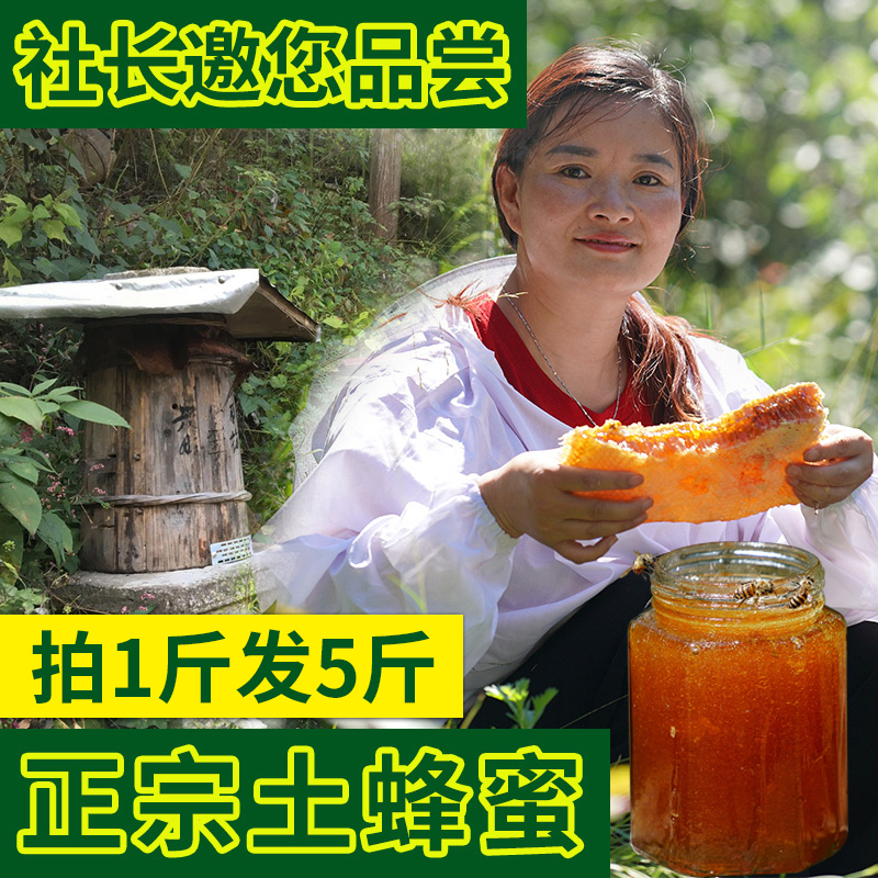 正品土蜂蜜纯正天然农家自产孕妇儿童峰蜜百花蜜深山正宗原蜜