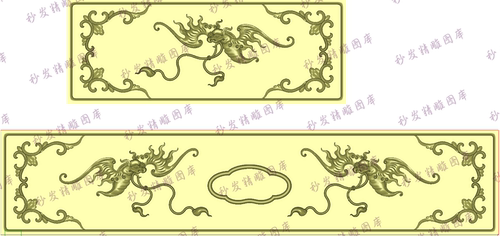 新款精雕图jdp将军茶台洋花蝙蝠如意抽斗拉手抽屉围板挡板浮雕图