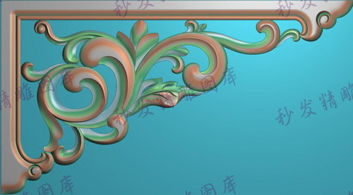 新款精雕图jdp灰度图bmp浮雕图洋花角花180x99沙发博古架柜子