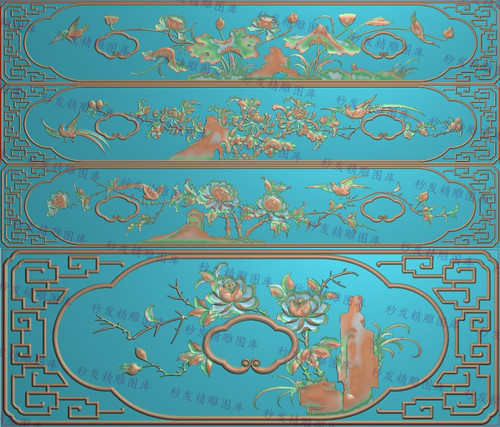 花鸟抽斗精雕图荷花翠鸟浮雕菊花凤凰牡丹精品百年好合五斗柜WDG1