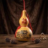 天然真葫芦雕刻大号小号家居客厅摆件挂件带龙头五虎添福图真葫芦