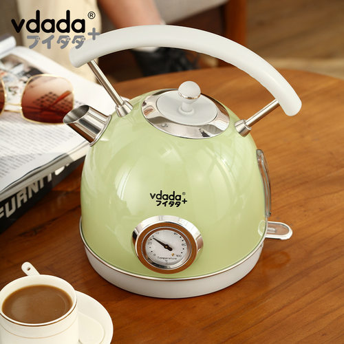 日本vdada电热水壶家用烧水壶不锈钢大容量自动复古电水壶开水壶