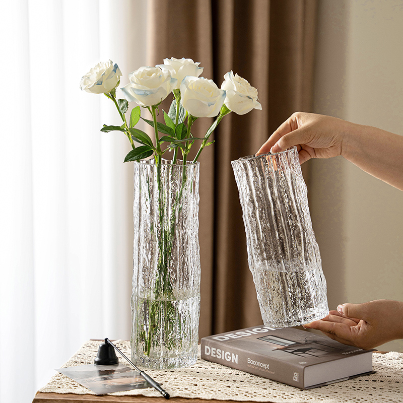 花瓶轻奢高级感摆件客厅插花玻璃花瓶透明水培鲜花水养富贵竹专用