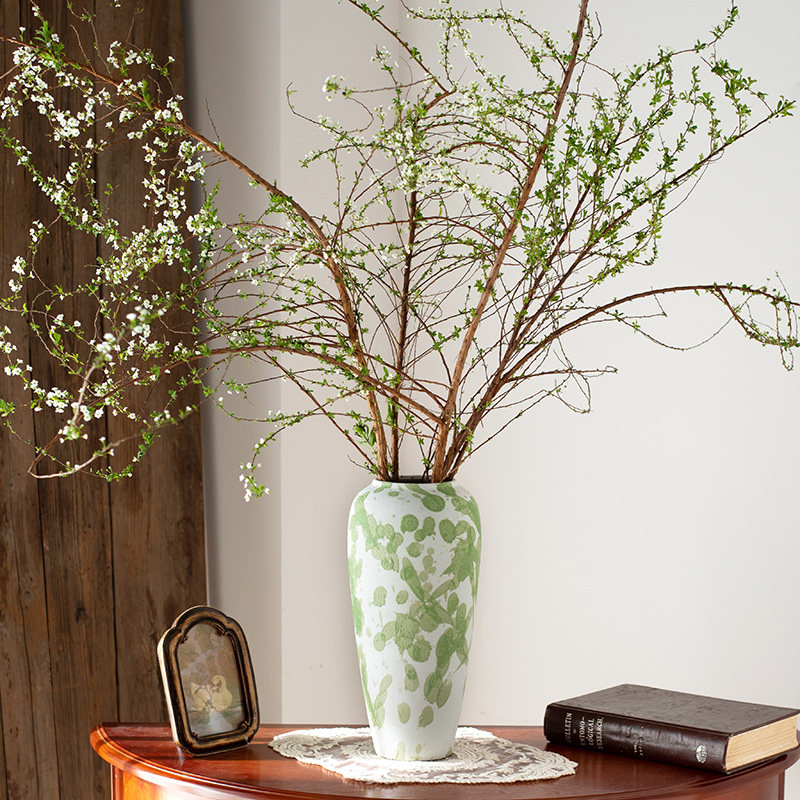 复古陶瓷花瓶高级感中古侘寂风摆件客厅插花鲜花雪柳餐桌装饰陶罐,鲜花速递/花卉仿真/绿植园艺,花瓶,淘宝优惠券,粉丝福利购,淘宝优惠卷