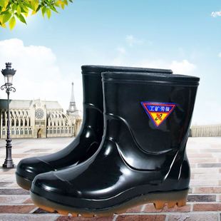 雨鞋军工品质防水防滑耐磨牛筋厚底靴子劳保工地下地干活男款雨靴