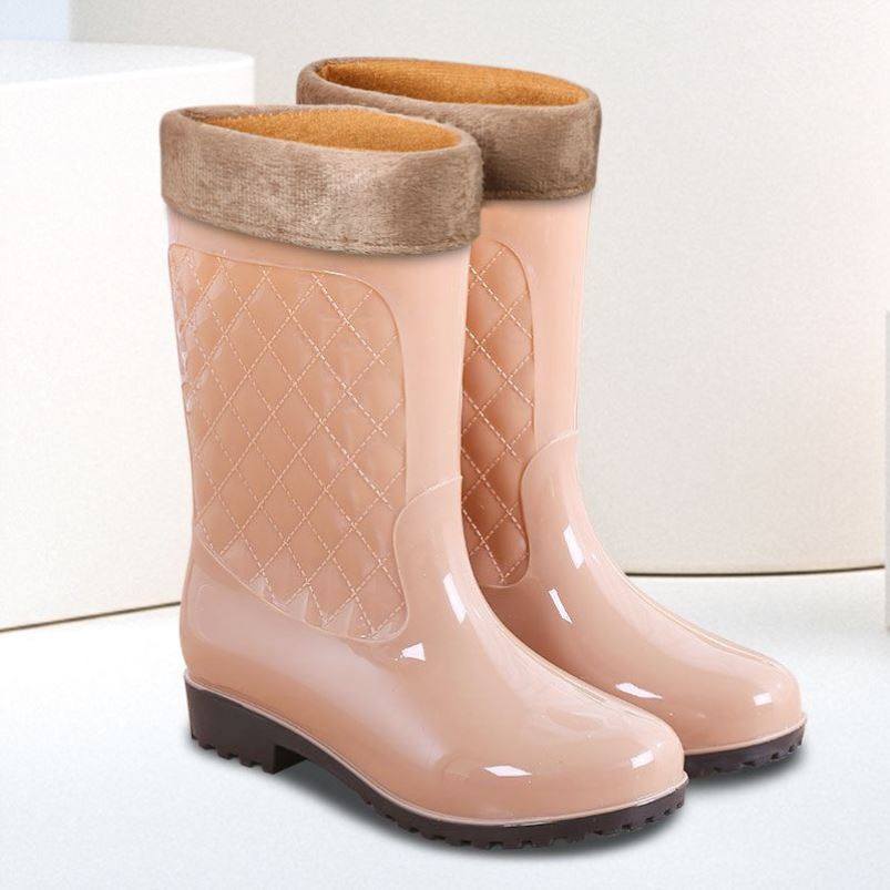 四季雨鞋高筒雨靴女士中筒水靴水鞋加绒防滑防水胶鞋套鞋保暖胶靴