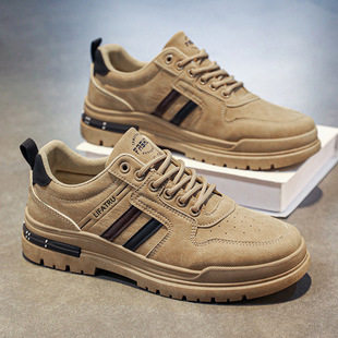 新款 秋季 透气工地干活工装 鞋 劳保鞋 潮流百搭厚底运动休闲板鞋 男鞋