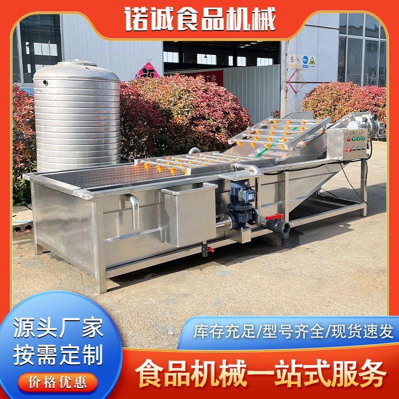 芥菜洗菜机 上海青鼓泡清洗流水线 大型蔬菜药材清洗机去农残