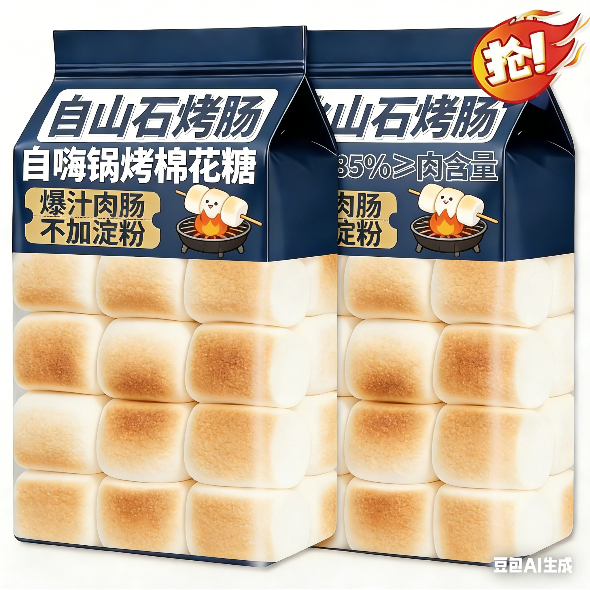自嗨炉烤棉花糖手工diy可以烤的棉花糖拉丝大块儿童无添加烘焙料