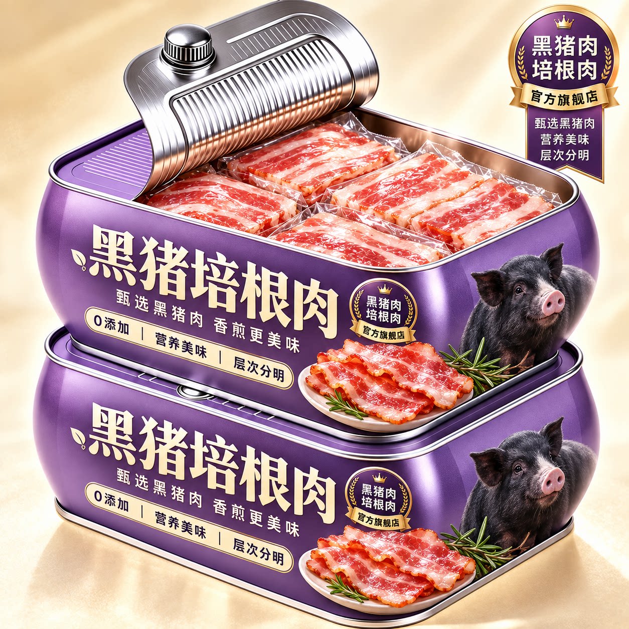 儿童培根原切无添加肉片三明治葱抓饼专注儿童营养早餐官方旗舰店
