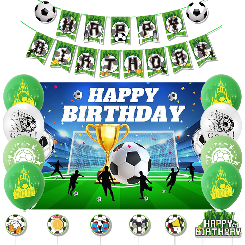足球世界杯生日装饰海报气球拉旗