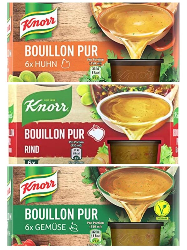 Knorr Bouillon Pur德国Knorr固体高汤块浓缩鸡肉汤牛肉汤蔬菜汤