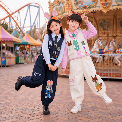 男女童尼克狐狸cos服装演出服