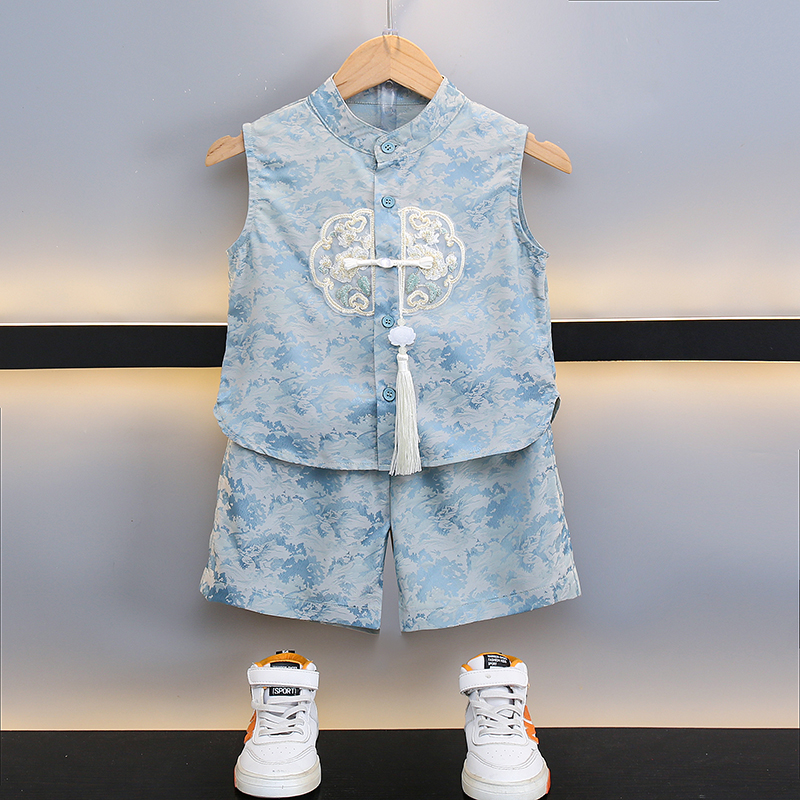 宝宝汉服套装中国风背心套装