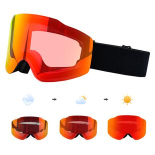 新款磁吸滑雪眼镜双层防雾大视野柱面护目镜登山变色防风镜全天候