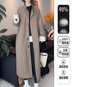 单排扣显瘦羽绒服女2025年冬季 小个子保暖大衣韩系风衣外套 中长款