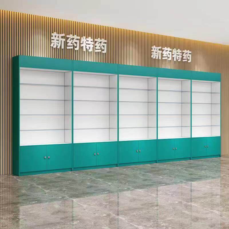 新款药柜货架西药柜药房展示柜处方柜展示玻璃药品柜医用玻璃柜台