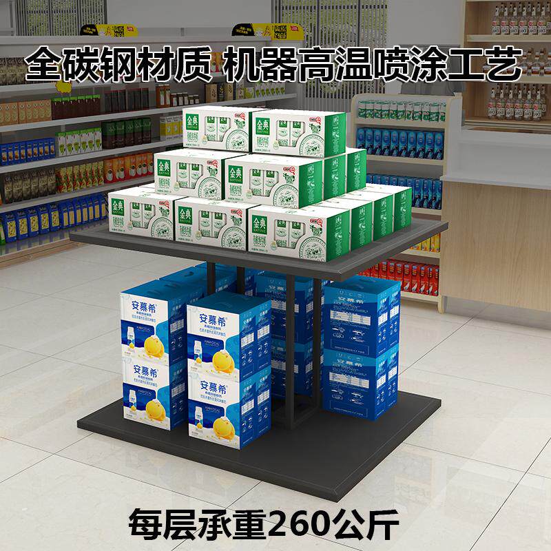 多功能钢木堆头架礼品展台粮油店展示架超市货架便利店铁架子新款